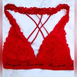 Victoria's Secret Pink Red Lace Bra